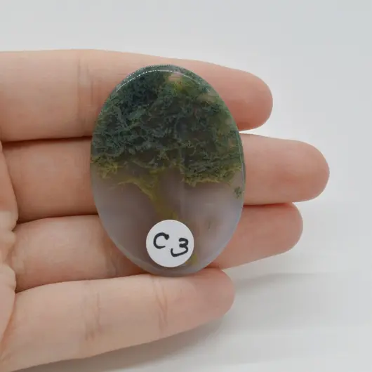 Cabochon Agat Moss Indonezia 45x33x6mm C3, imagine 2