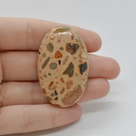 Cabochon Jasp Leopard 46x30x7mm C27