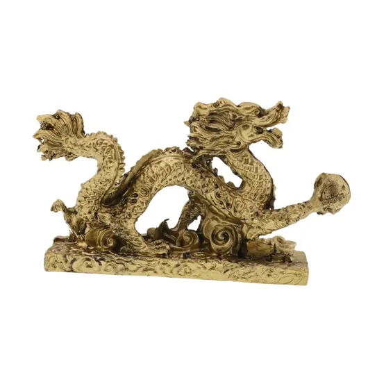 Statueta Feng Shui Dragon cu perla din rasina 15cm, imagine 2