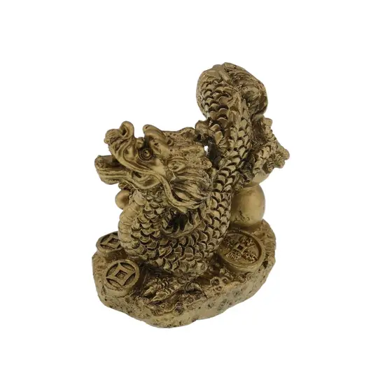 Statueta Feng Shui Dragon cu wu lou din rasina - 4cm, imagine 3