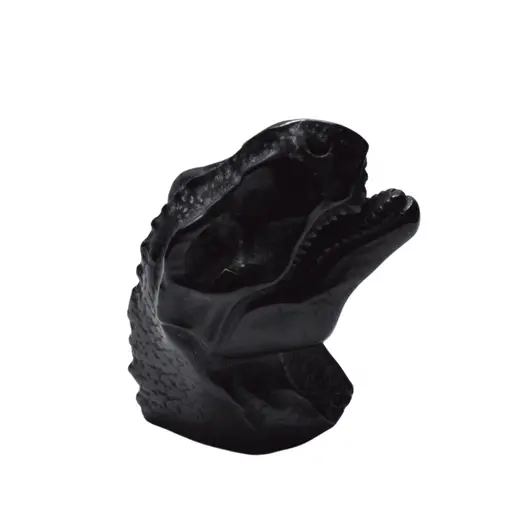 Statueta Obsidian cap de dinozaur, 9cm, imagine 3