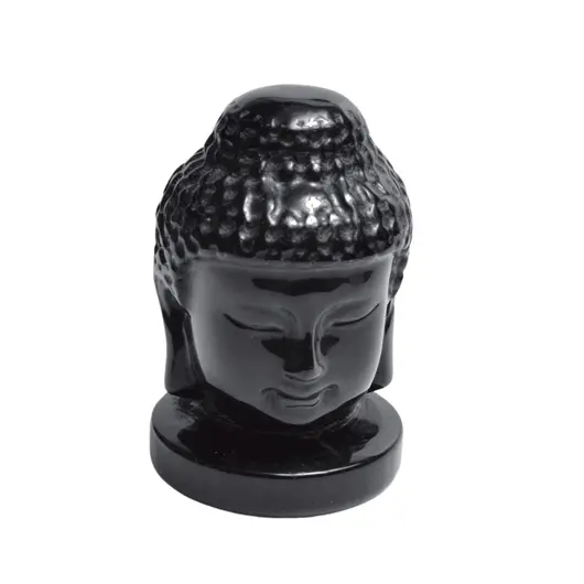 Statueta Feng Shui din Obsidian capul lui Buddha, 10cm