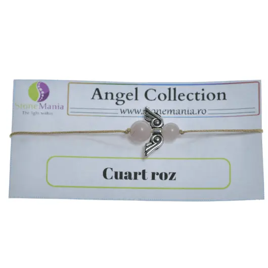 Bratara Therapy Angel Collection Cuart roz, 6-8mm