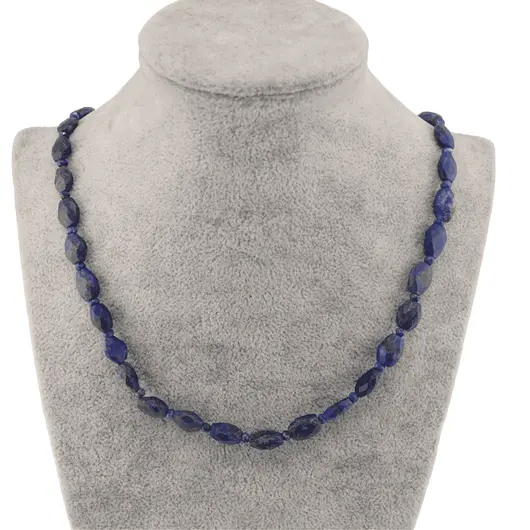 Colier cristale naturale Lapis Lazuli fatetat 8-10mm si discuri 4mm, imagine 2