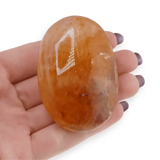 Palm Stone cristal natural Cuart tangerin, 80-100g, imagine 4