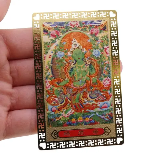 Card Feng Shui din metal Tara verde, imagine 2