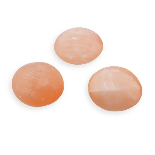 Selenit orange oval slefuit, 6-7cm