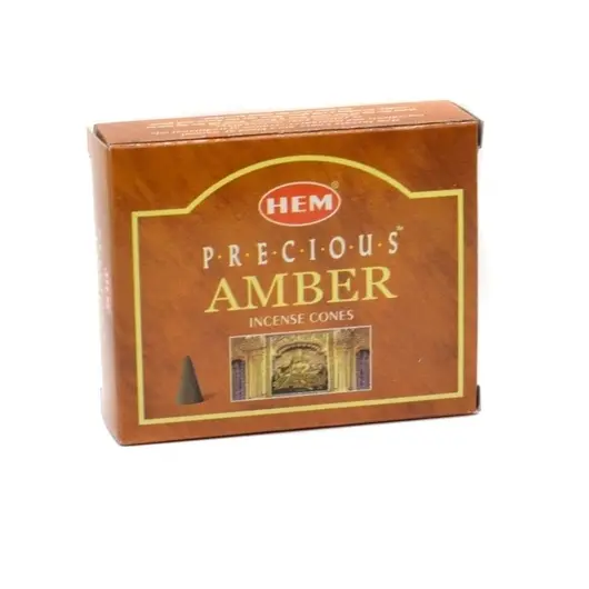 Conuri parfumate fumigatie HEM Precious Amber 10 buc, imagine 2