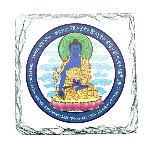 Placa Feng Shui din piatra Buddha Medicine - 14cm