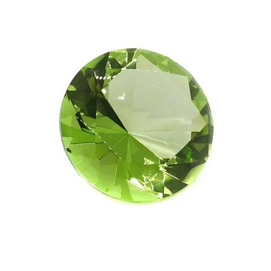 Cristal decorativ din sticla K9, diamant, mare - 6cm, verde deschis