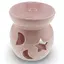 Vas aromaterapie din ceramica model celest rotund, roz - 7,5cm